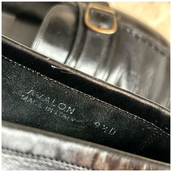 Bally Mens Dress Shoes 9.5 D Black Leather Loafers Slip On Strap Buckle ITALY main image 10